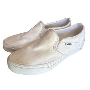 Vans Men's Cream Slip-On Sneakers